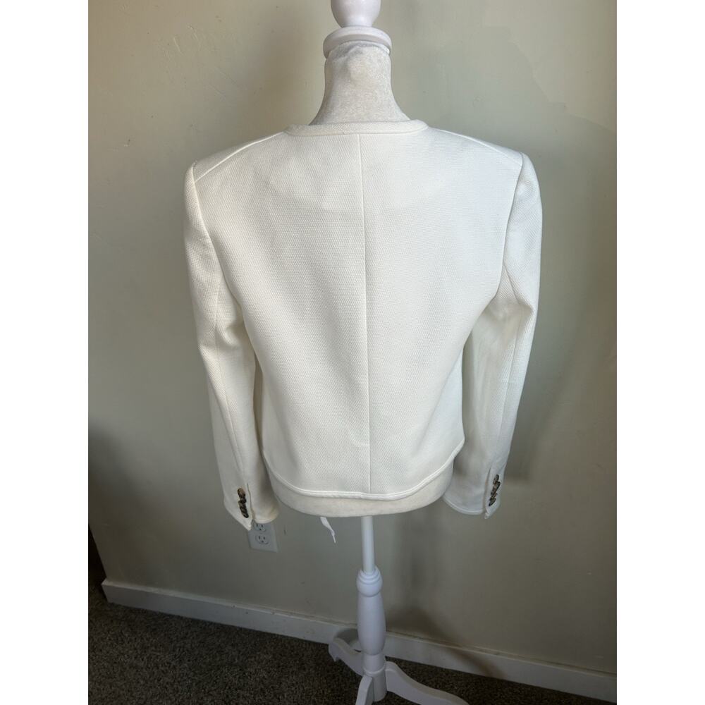 VERONICA BEARD Isola Jacket Women’s 8 Off White Stretch V-Neck Designer Nwt $598 - Picture 6 of 16
